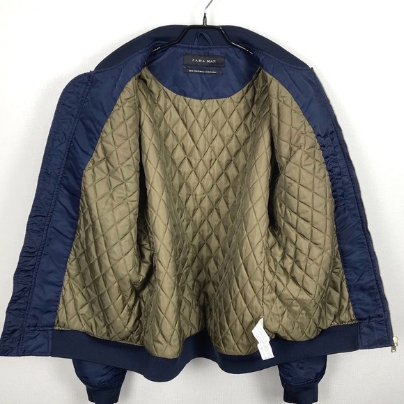 ✨Host pick✨Zara Unisex Dark Blue Bomber Jacket - Picture 3 of 7